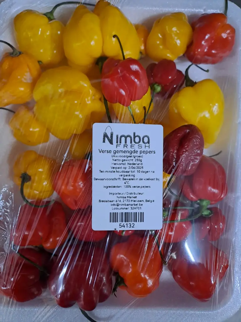 Peper barquette geel rood groen 250g