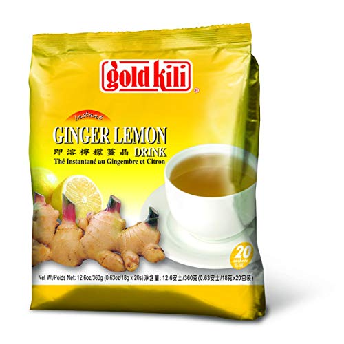 Gold Kili Instant Ginger Lemon Tea 20 Sachets 12.6 Oz (360 G)-Pack of 2